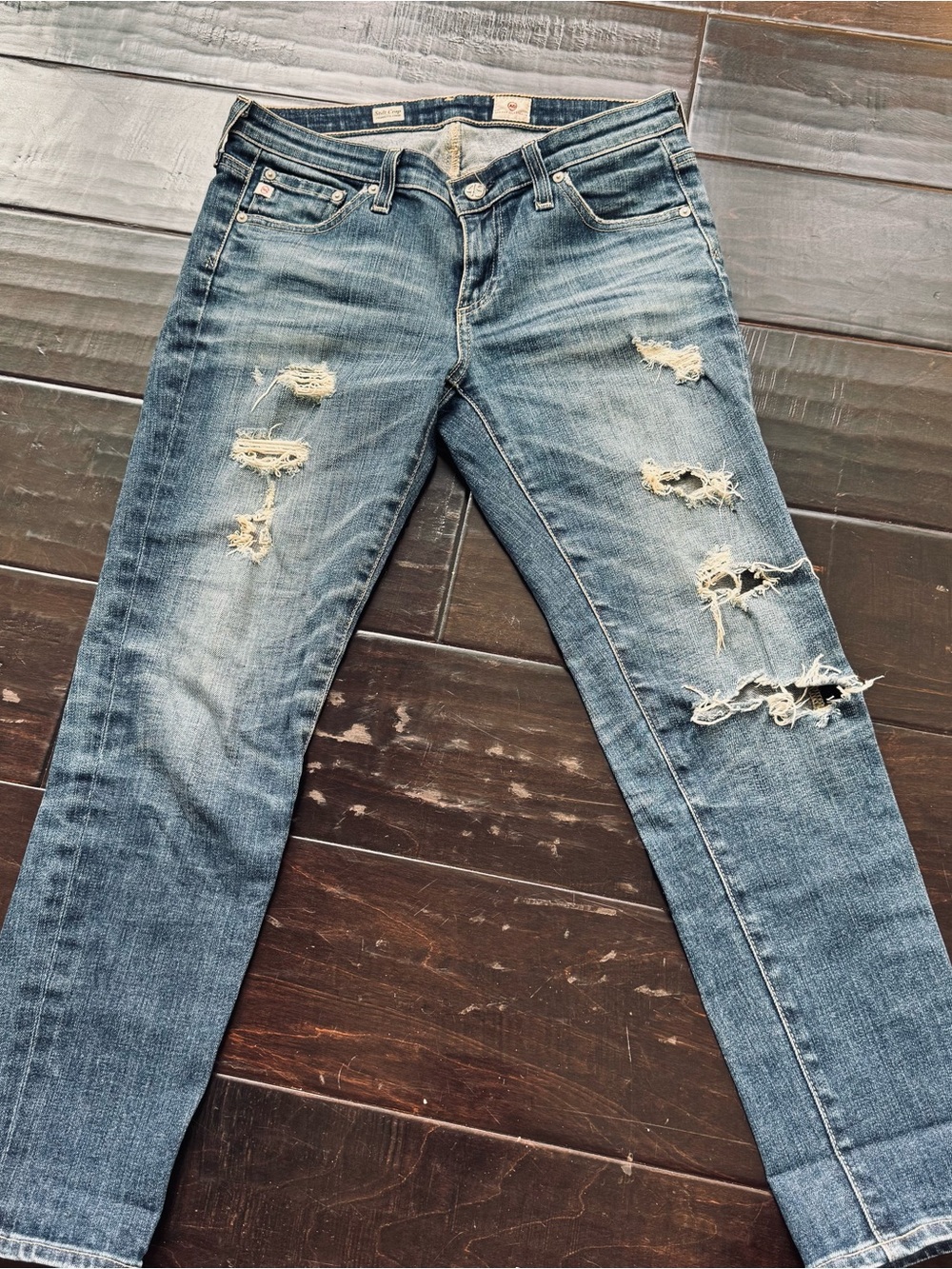 Ag Adriano Goldschmied Distressed stilt cigarette cropped summer  Jeans